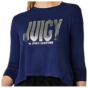 Juicy By Juicy Couture Women L Crew Neck Long Sleeve Graphic T-Shirt